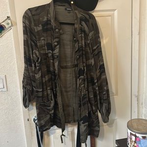 Camo print anorak jacket